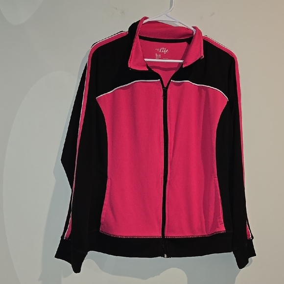 Made for Life Pink and Black Sporty Bomber Jacket - Picture 1 of 4